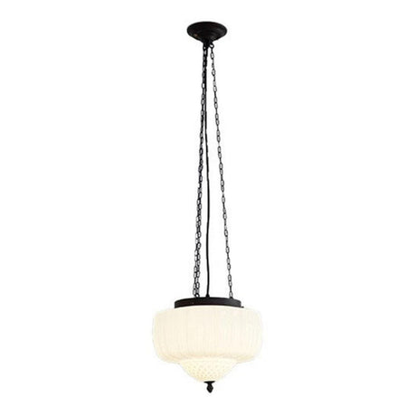 Modern White Glass Dome Adjustable Chain Chandelier Image - 2