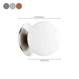 Modern White Glass Globe Vanity Light Fixture #size