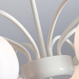 Modern White Glass Tulip Bud Chandelier Adjustable Height Image - 12