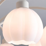 Modern White Glass Tulip Bud Chandelier Adjustable Height Image - 13