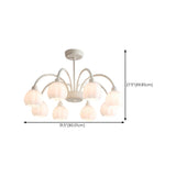 Modern White Glass Tulip Bud Chandelier Adjustable Height Image - 18