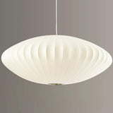 Modern White Lanterns Silk Dining Room Pendant Light Image - 11