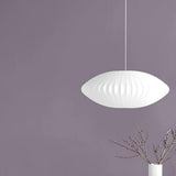 Modern White Lanterns Silk Dining Room Pendant Light Image - 14