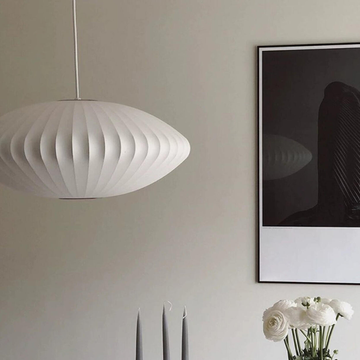 Modern White Lanterns Silk Dining Room Pendant Light Image - 16