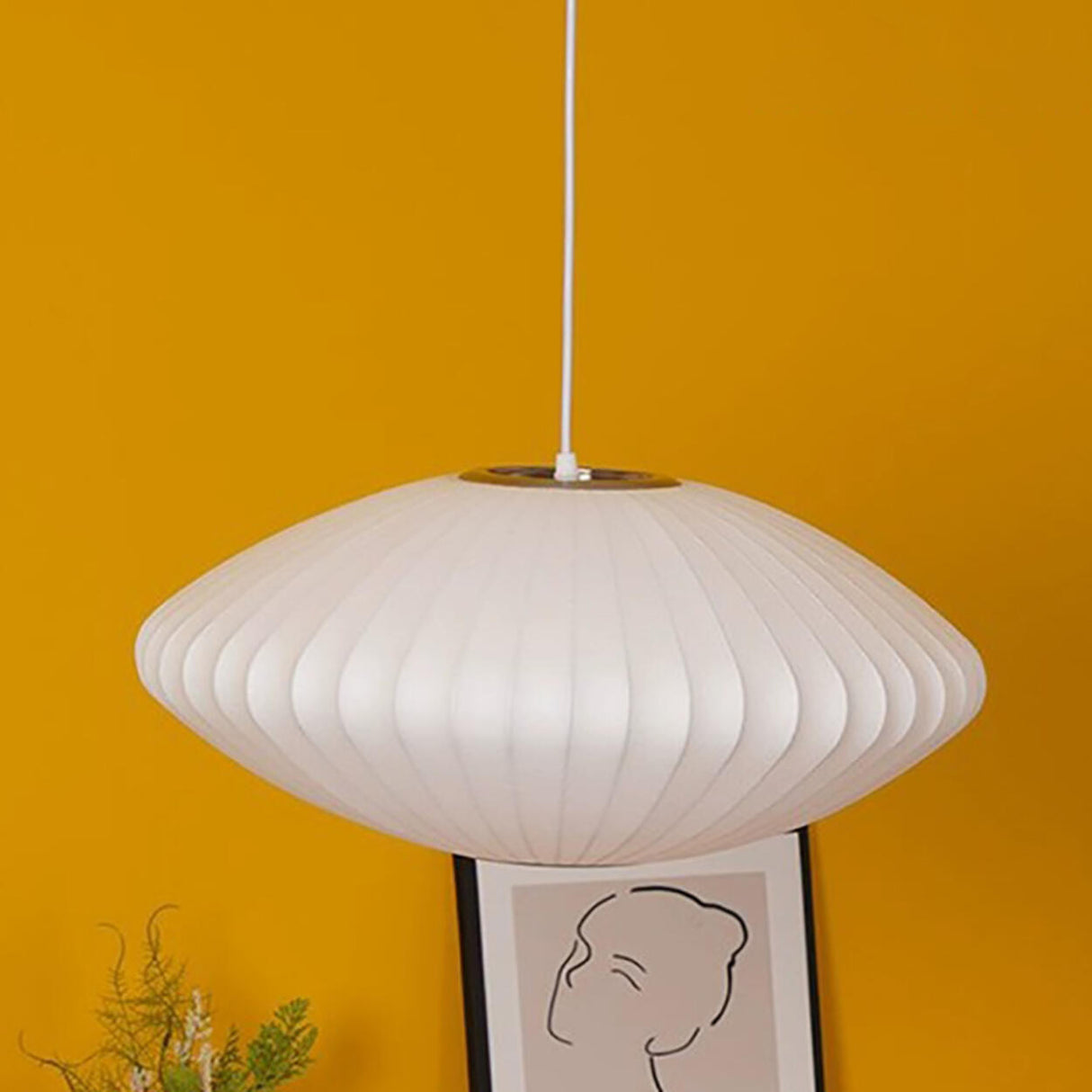 Modern White Lanterns Silk Dining Room Pendant Light Image - 17