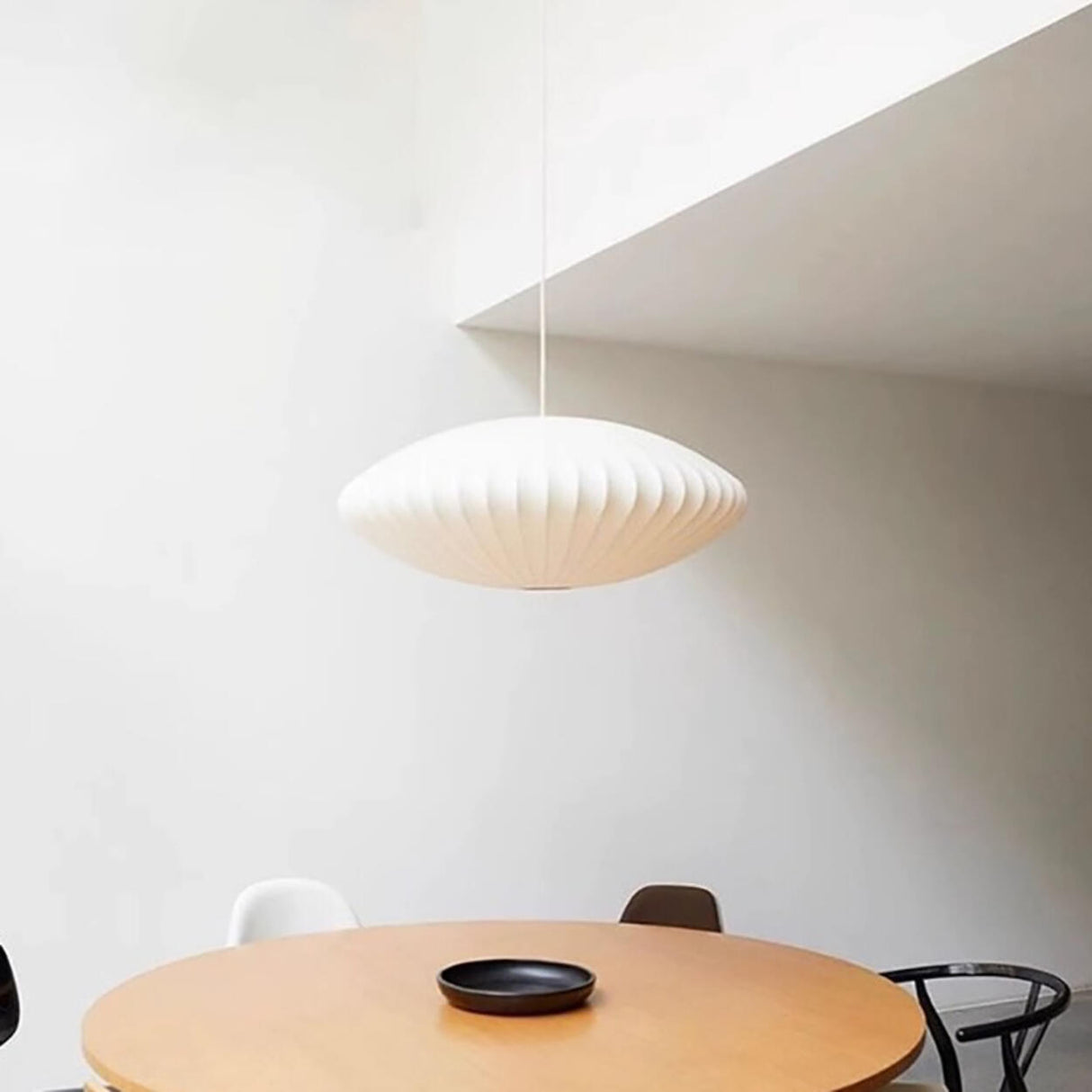 Modern White Lanterns Silk Dining Room Pendant Light Image - 21