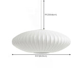 Modern White Lanterns Silk Dining Room Pendant Light Image - 26