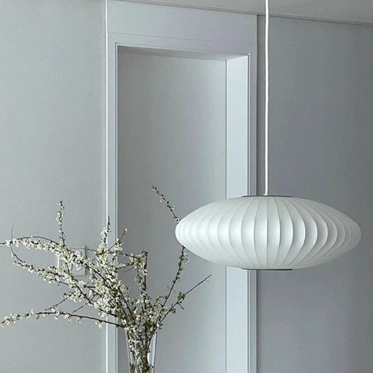 Modern White Lanterns Silk Dining Room Pendant Light Image - 6