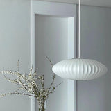 Modern White Lanterns Silk Dining Room Pendant Light Image - 6