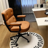 Modern White Leather Adjustable Swivel Ergonomic Office Chair Image - 6