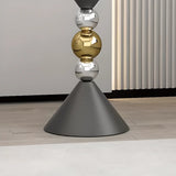 Modern White Marble Top Geometric Pedestal Side Table Image - 8