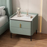 Modern White Marble Top Nightstand with Storage Drawer Image - 11