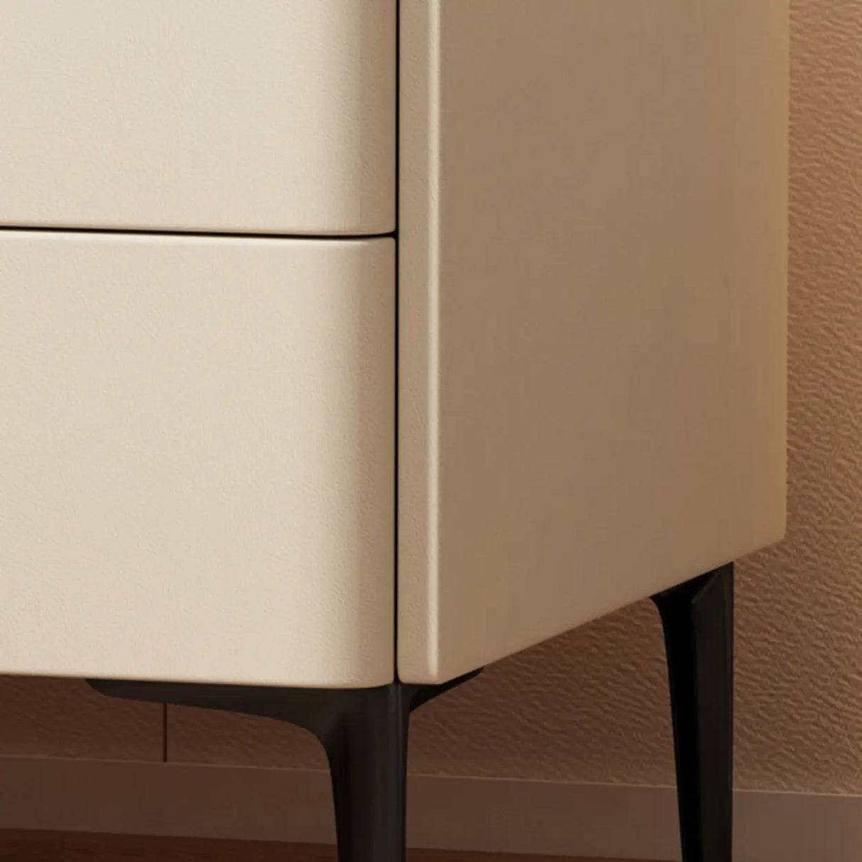 Modern White Marble Top Nightstand with Storage Drawer Image - 15