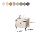 Modern White Marble Top Nightstand with Storage Drawer #size