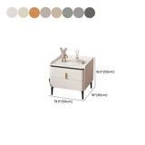 Modern White Marble Top Nightstand with Storage Drawer Image - 18
