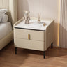 Modern White Marble Top Nightstand with Storage Drawer Image - 7