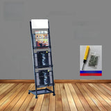 Modern White Mesh Slanted Ladder Display Bookshelf Image - 2