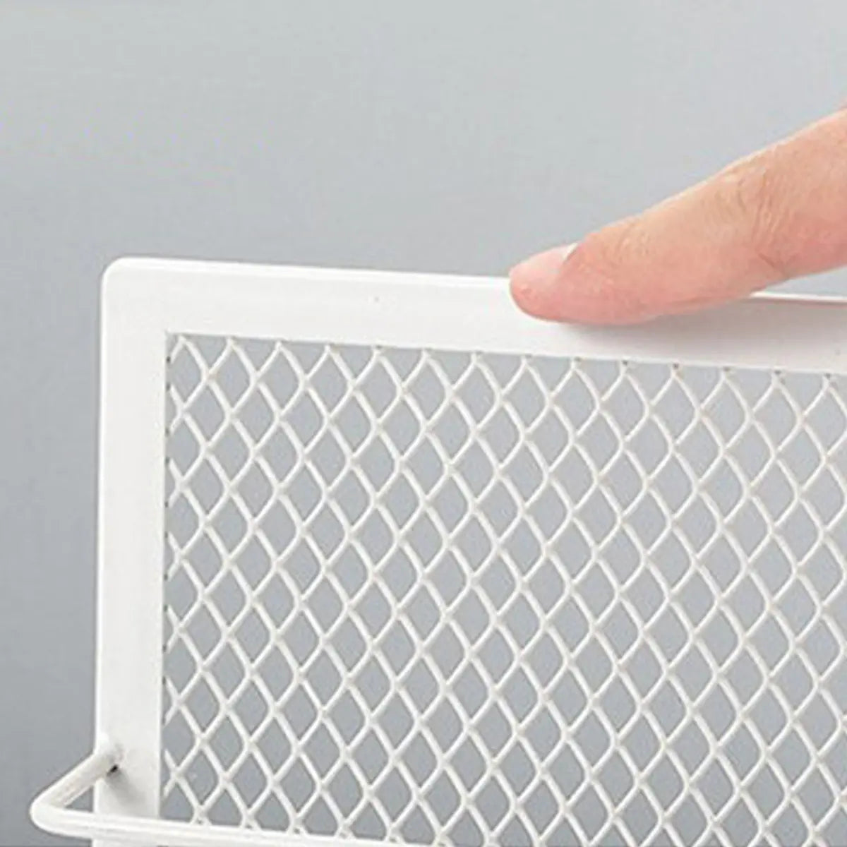 Modern White Mesh Slanted Ladder Display Bookshelf Image - 4