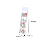 Modern White Mesh Slanted Ladder Display Bookshelf Image - 7
