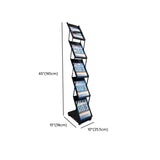 Modern White Mesh Slanted Ladder Display Bookshelf Image - 8