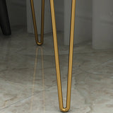 Modern White Nightstand with Gold Legs and Drawers Image - 13