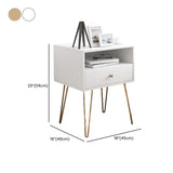 Modern White Nightstand with Gold Legs and Drawers #size