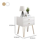 Modern White Nightstand with Gold Legs and Drawers Image - 15