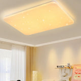 Modern White Rectangular Flush Mount Light Living Room Image - 14