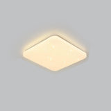 Modern White Rectangular Flush Mount Light Living Room Image - 3