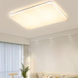 Modern White Rectangular Flush Mount Light Living Room Image - 7