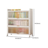 Modern White Rectangular Steel Storage Glass Bookcase #size