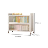 Modern White Rectangular Steel Storage Glass Bookcase Image - 16