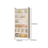 Modern White Rectangular Steel Storage Glass Bookcase Image - 17