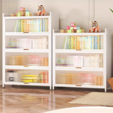 Modern White Rectangular Steel Storage Glass Bookcase Image - 1