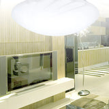 Modern White Round Medium Flush Mount Ceiling Light Image - 8