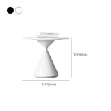 Modern White Round Stone Steel Base Nested Coffee Table Image - 15