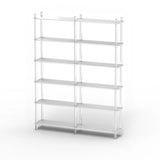 Modern White Simple Open Back Wide Display Bookshelf Image - 13