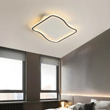 Modern White Square Wavy LED Flush Mount Ceiling Light Image - 2