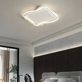 Modern White Square Wavy LED Flush Mount Ceiling Light Image - 3