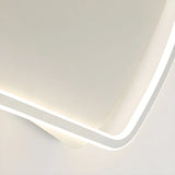 Modern White Square Wavy LED Flush Mount Ceiling Light Image - 9