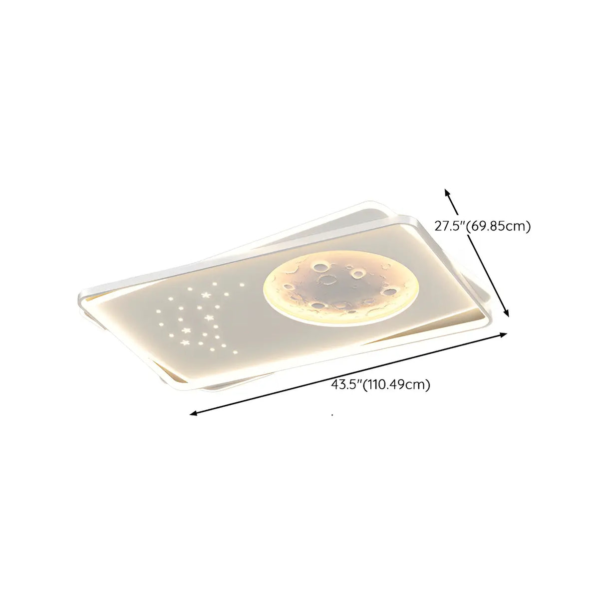 Modern White Starry Rectangle Flush Mount Ceiling Light 