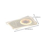 Modern White Starry Rectangle Flush Mount Ceiling Light #size