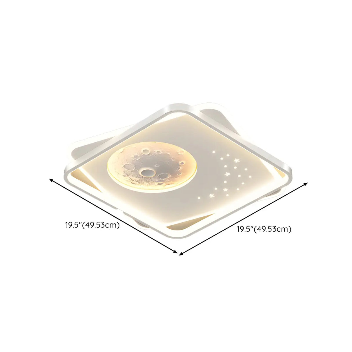 Modern White Starry Rectangle Flush Mount Ceiling Light Image - 15