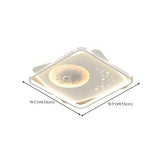Modern White Starry Rectangle Flush Mount Ceiling Light Image - 15
