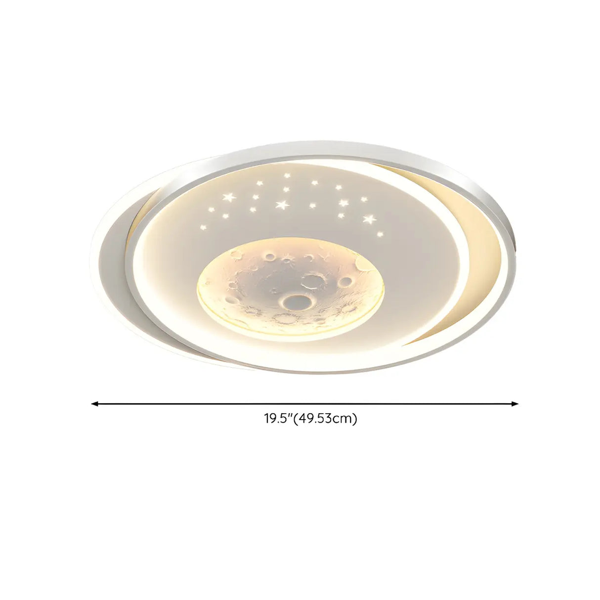 Modern White Starry Rectangle Flush Mount Ceiling Light Image - 16