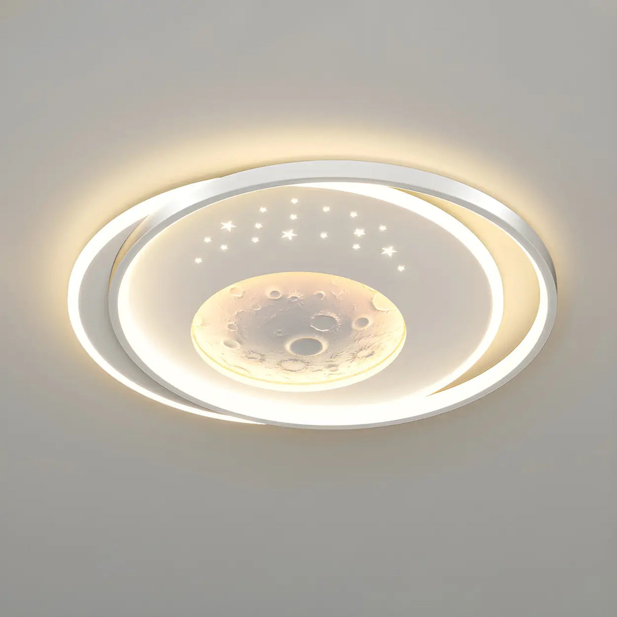 Modern White Starry Rectangle Flush Mount Ceiling Light Image - 4