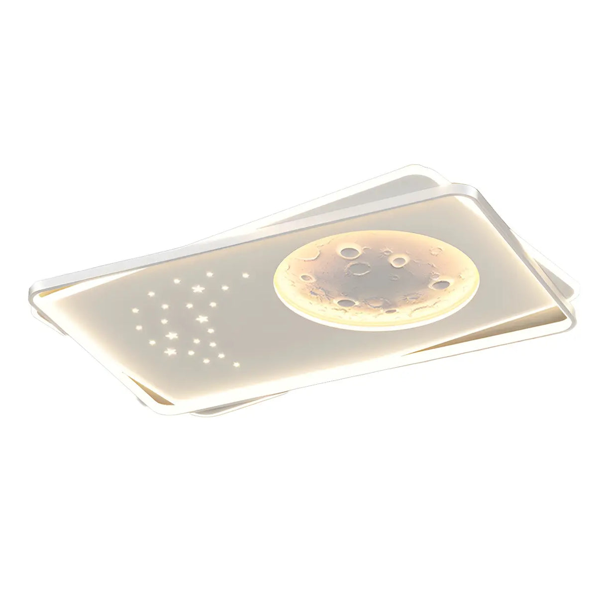 Modern White Starry Rectangle Flush Mount Ceiling Light Image - 5