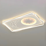 Modern White Starry Rectangle Flush Mount Ceiling Light Image - 6
