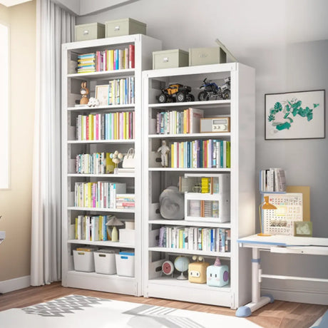 Modern White Steel Open Back Barrister Storage Bookcase Image - 1