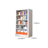 Modern White Steel Open Back Barrister Storage Bookcase Image - 15